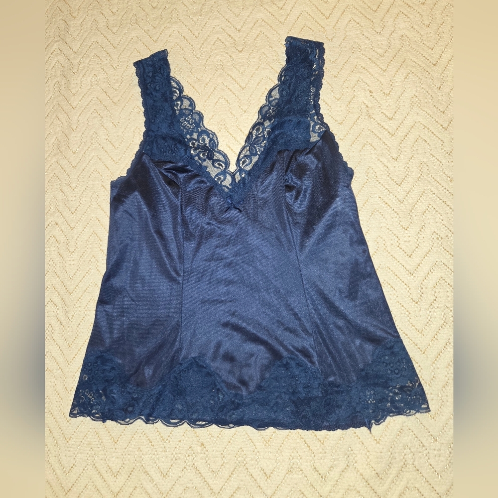 Warner's Midnight Blue Lace Camisole